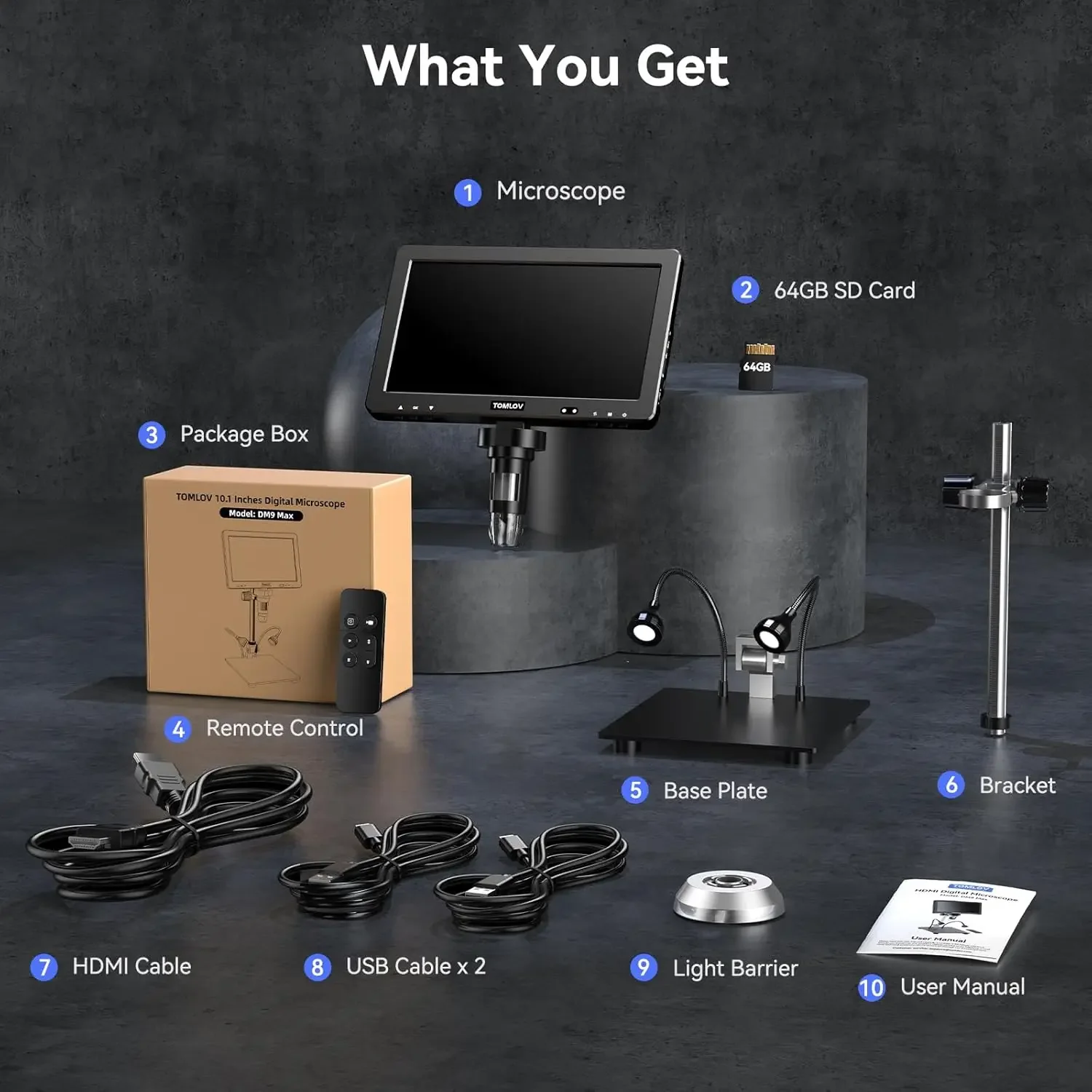 DM9 Max 10.1 "HD IPS HDMI Digitale Microscoop 1500X 20MP Coin Microscoop Vergrootglas voor Fout Coin LCD Soldeermicroscoop