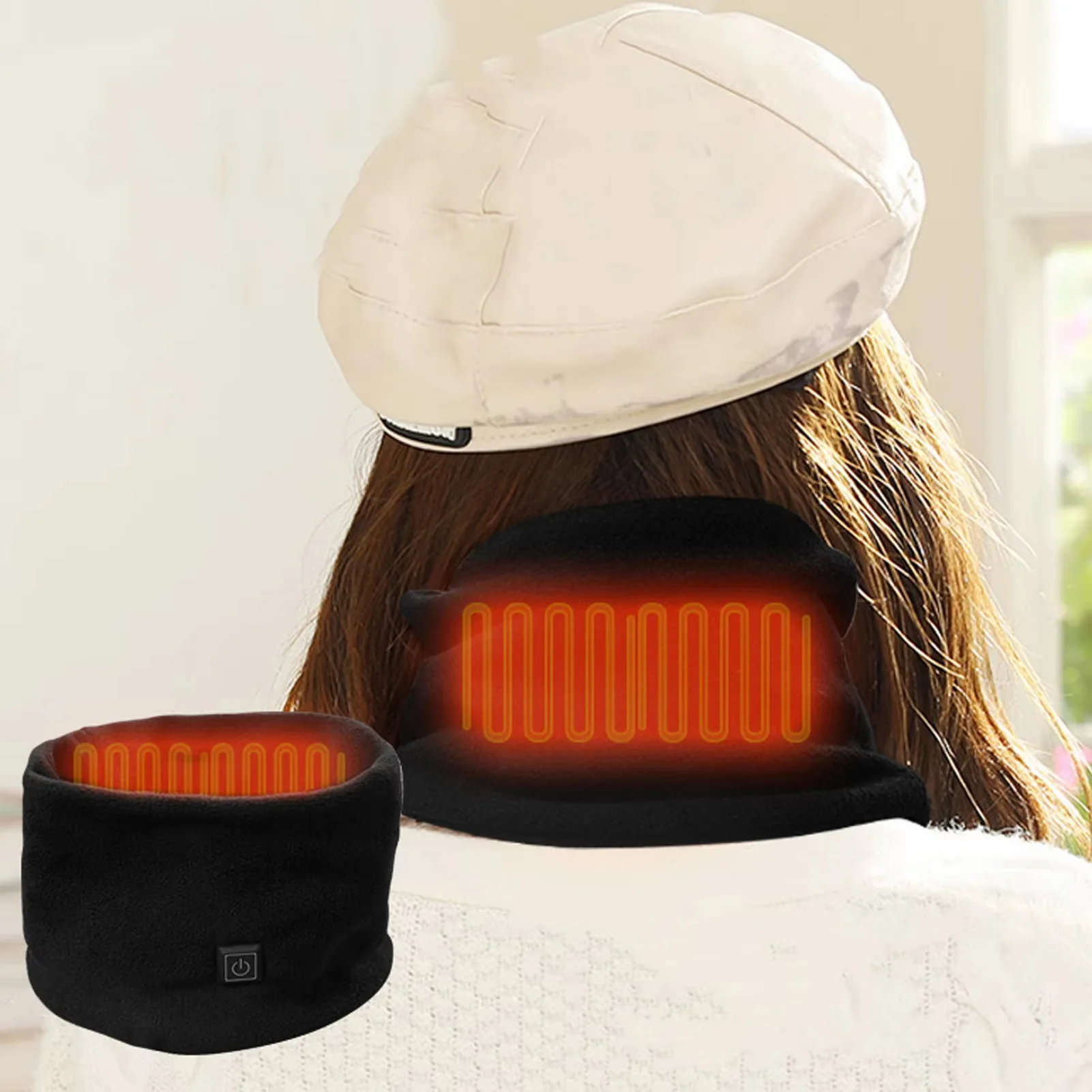 

Electric USB Charging Neck Warmer Scarf Unisex Winter Tube Heated Scarf 3 Modes Polar Fleece Winter Neck Warmer for Skiing