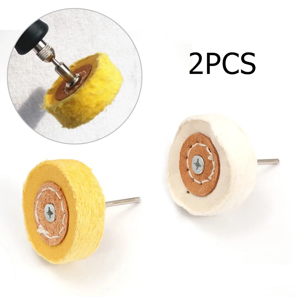 2pcs Polish Cloth Wheel 3mm Shank Brush Head Buffing Attachment For Rotary Tools Workshop Equipment 2* Polish Cloth Wheel