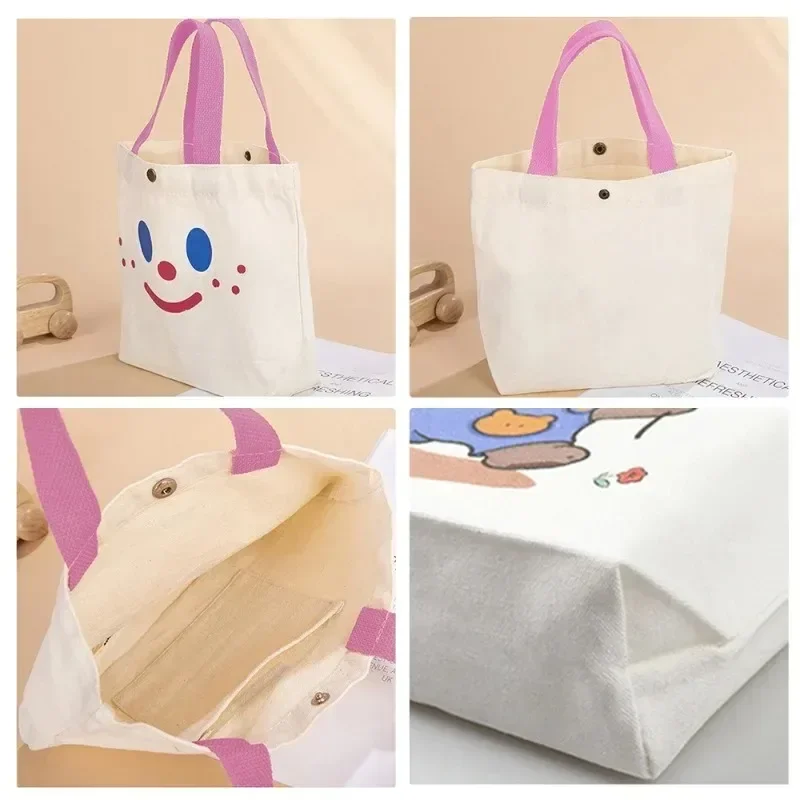 غابي دمية حمل الحقائب للمرأة أنيمي القطط حقائب اليد موضة التسوق السفر مكتب المحمولة حقيبة قماش كيس مزموم هدية عيد ميلاد #5