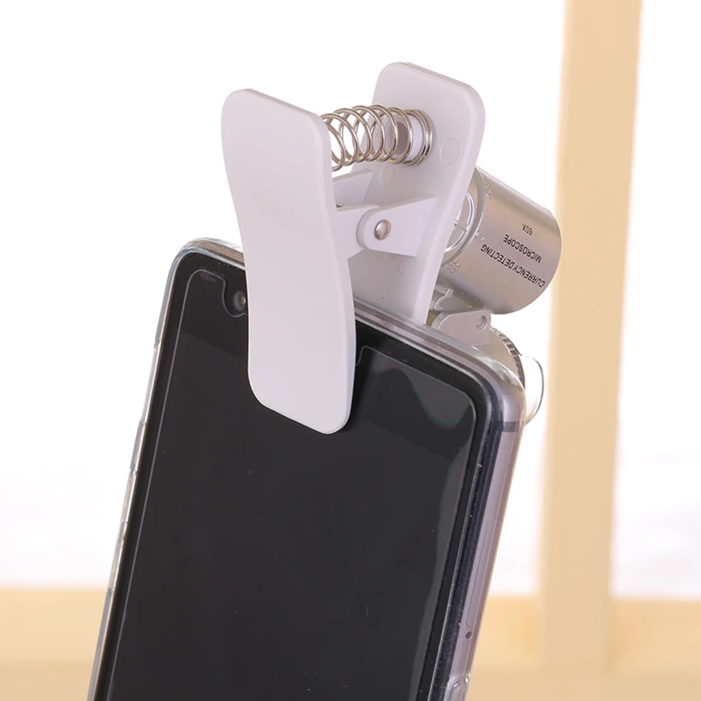 Smartphone Optical Zoom Microscope 60X Magnifier Lens Durable ABS Portable Camera Accessory for Currency and Detail Viewing