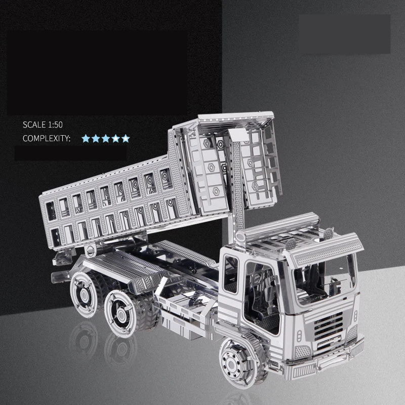 3D Metal Puzzler Engineering vehicle dump truck model KITS Assemble Jigsaw Puzzle Gift Toys For Children