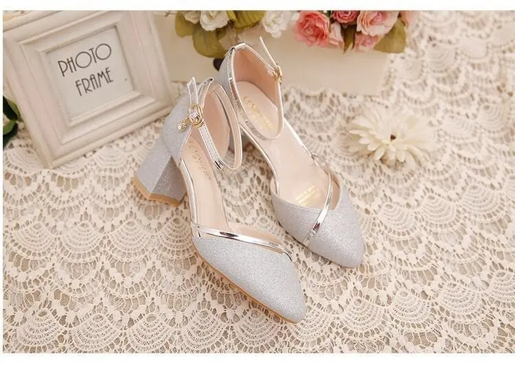 Mode Frühjahr und Sommer Schwarze Schuhe mit hohen Absätzen Damen Hochwertige Silber Hochzeit Schuhe mit hohen Absätzen Damen Gold Party Pump – Detail 8