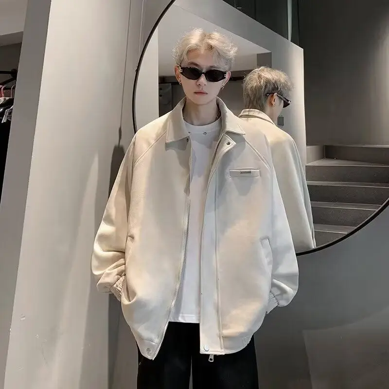 

Casual Spring Autumn Men's Jaet Loose Fit High Street Hong Kong Sle Streetwear Harajuku Korean Version Faionable Outerwear