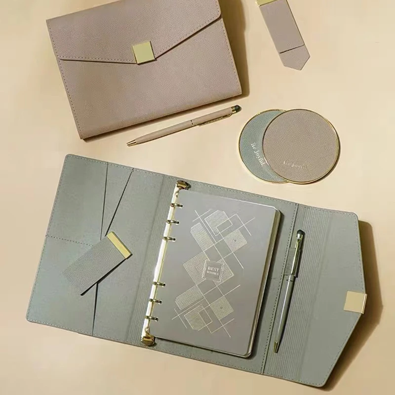 A5 A6 Pu Leather With pen Gift Box Notebook Binder Journal Diary Planner Business Office School Stationery Support customization