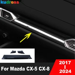 Car Center Console Dashboard Panel Cover Trim For Mazda CX-5 CX5 KF CX8 CX-8 2017-2021 2022 2023 2024 Steel Interior Accessories