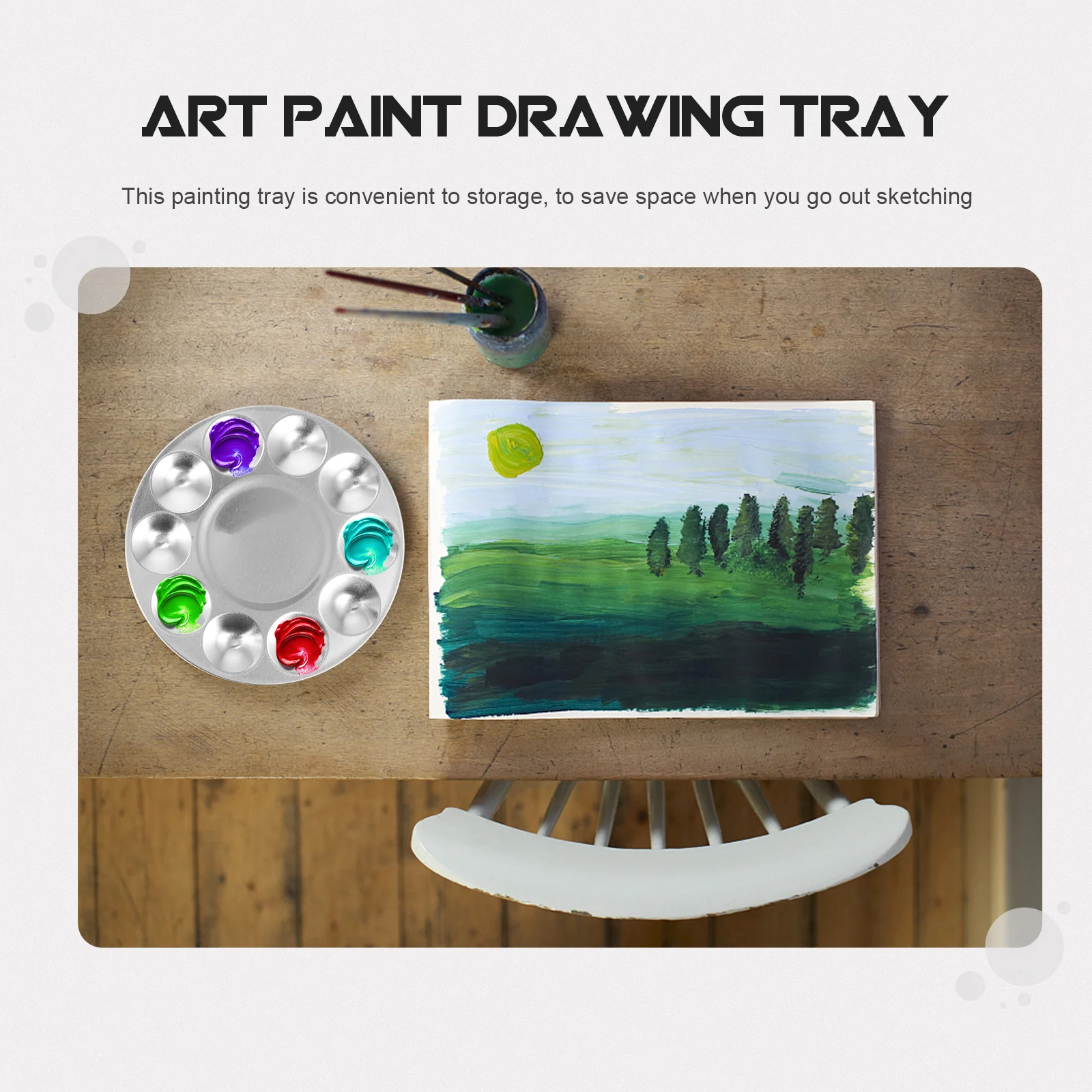 

3Pcs Aluminium Paint Tray Heavy Duty Art Palette Set for Color Mixing Oil Watercolor Pigment Paint Tray Pigment Mixing Plate