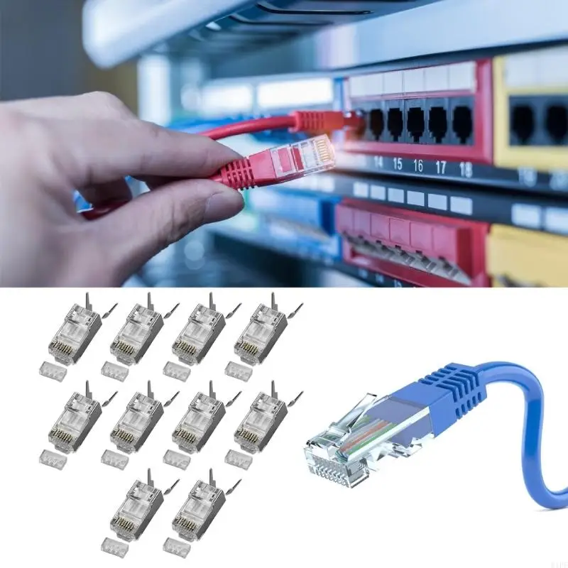E1PF Flame Retardant PVC CAT6A RJ45 Ethernet Connectors With Enhanceds Cable Identification And Bend Resistance