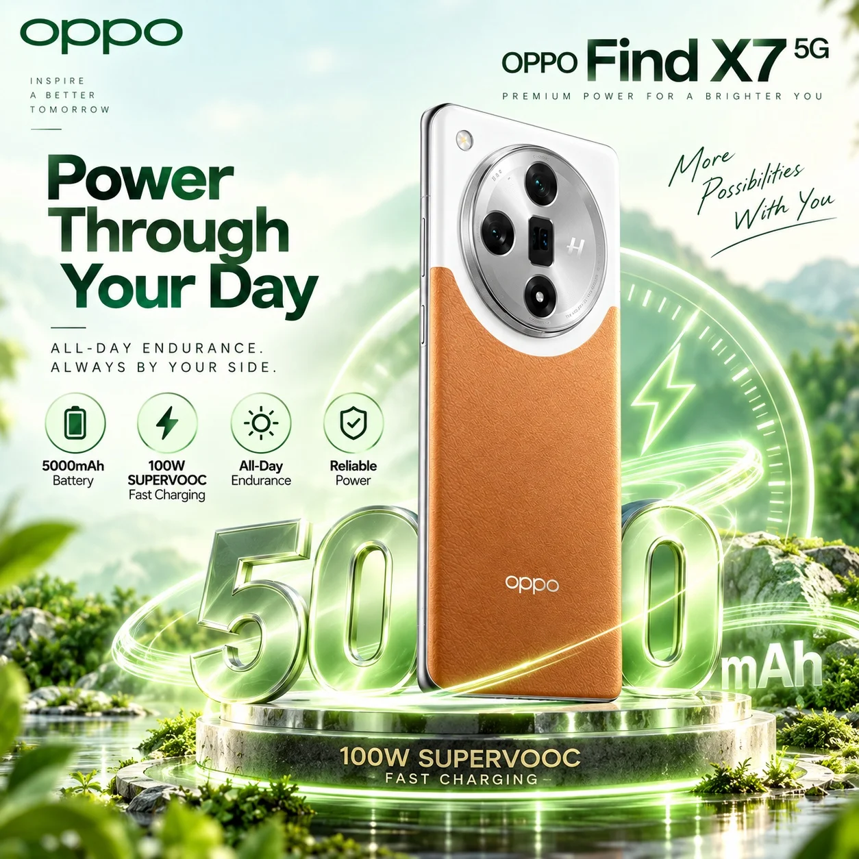 OPPO Find X7 5G: Dimensity 9300, 120Hz OLED, 64MP periscope, 5000mAh battery and 100W SUPERVOOC for fast flagship performance.