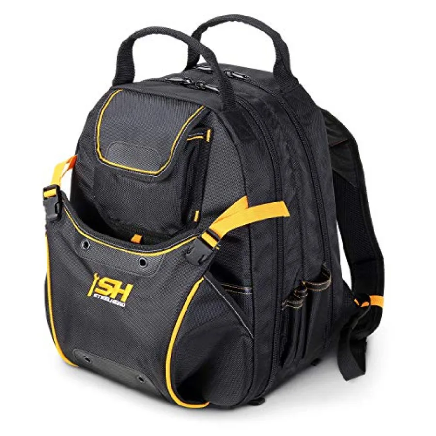 

48-Pocket Heavy-Duty Tool Backpack Padded Back Support Reinforced Bottom Rubber Feet Perfect for Electricians Plumbers Contract