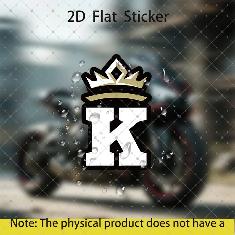 1PC Stylish "K" with Crown Decal - Waterproof Durable Vivid Sticker for Cars Laptops Phones - Royal-themed Personalization