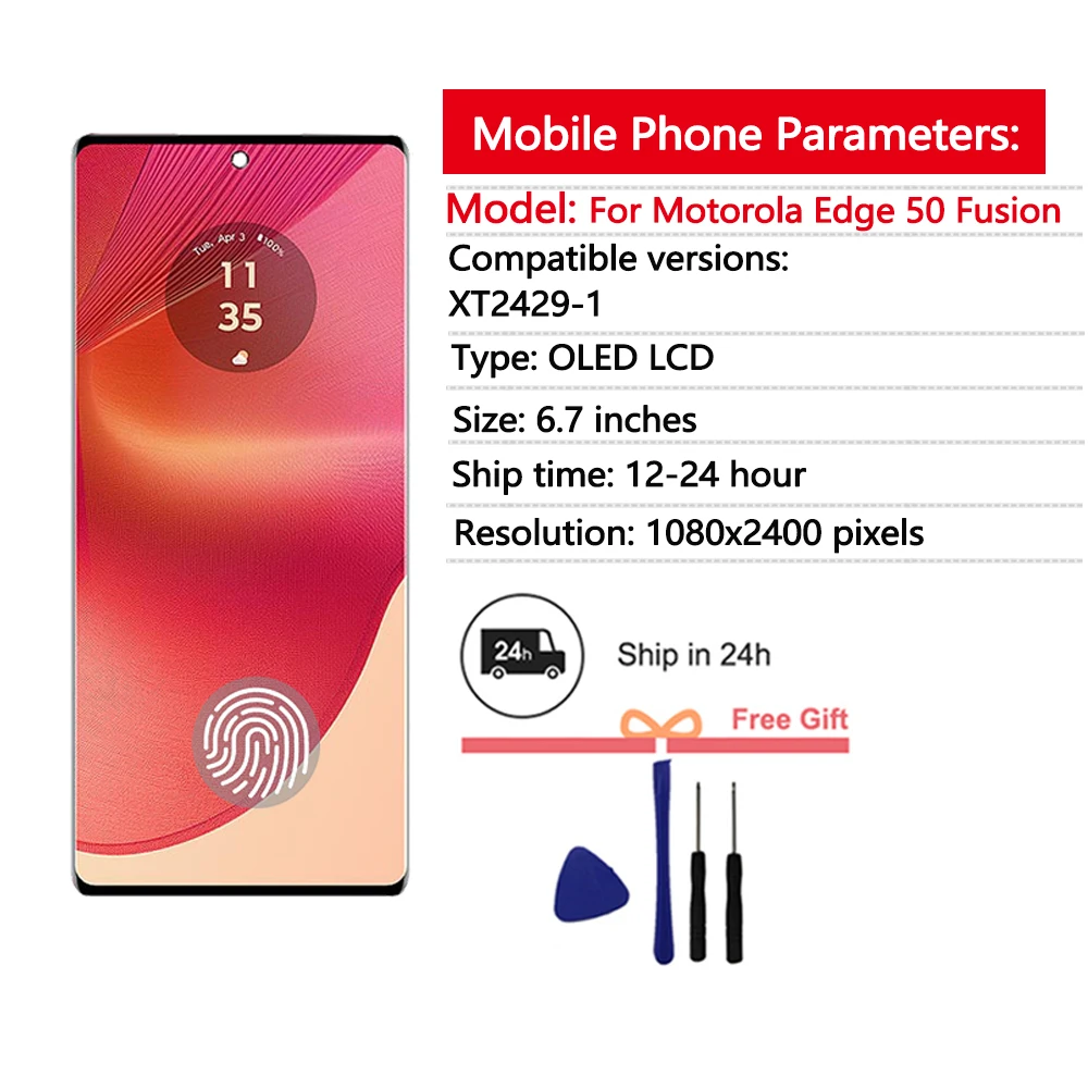 Neues OLED-Display für Motorola Edge 50 Fusion LCD-Touchscreen-Digitizer für Edge 50 Fusion XT2429-1 LCD-Display-Ersatz – Detail 2