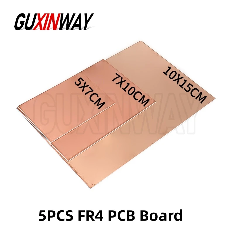5 Stück FR4 PCB 5x7cm 7x10cm 10x15cm Einseitige Kupferplatte DIY PCB-Kit Laminat-Leiterplatte für Arduino