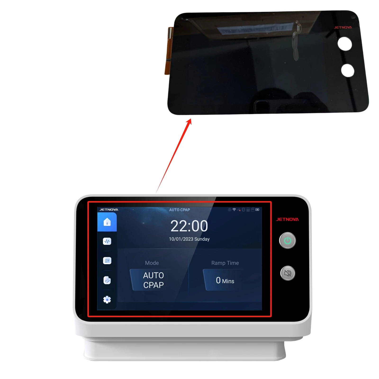 New LCD Screen with touch panel for JETNOVA V-series E-series ventilators Screen Repair Parts