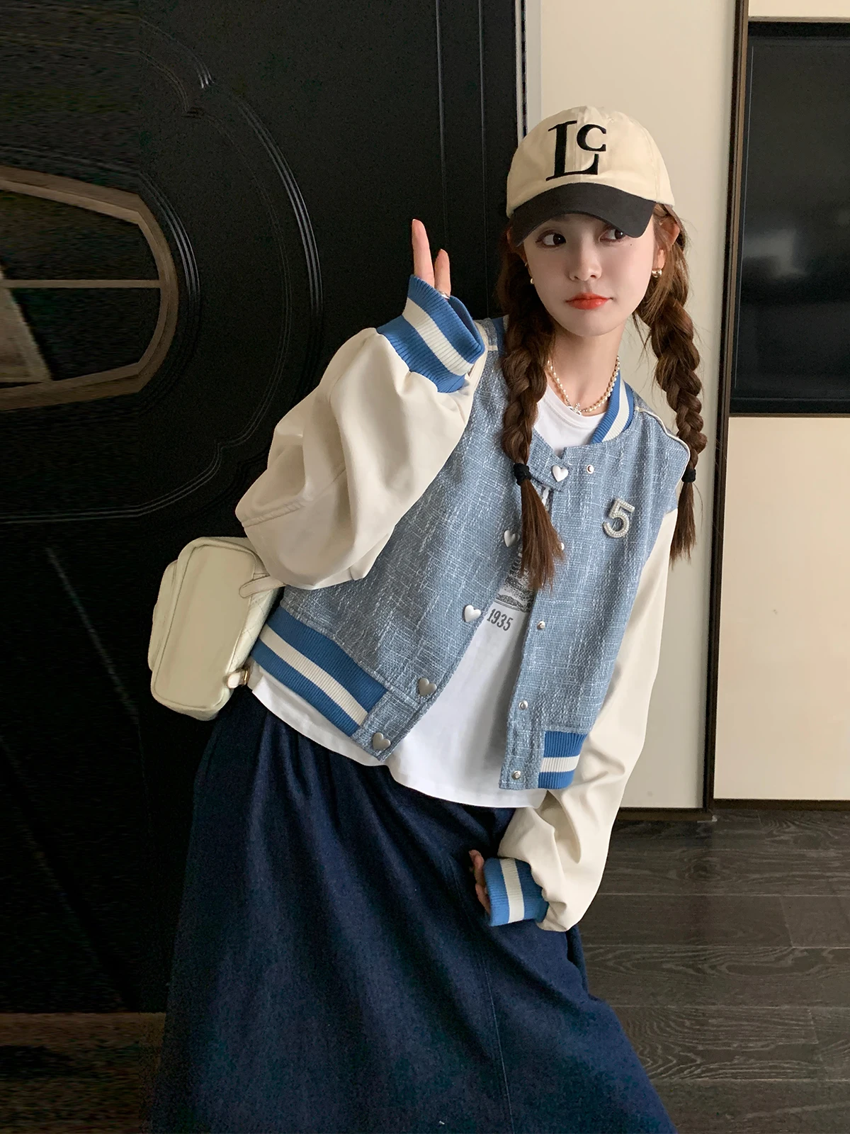 

Prep Sle Patchwork ort Baseball Jaet Women's Spring Autumn New Unique Beautiful Top College Sle Small Fraance Sle