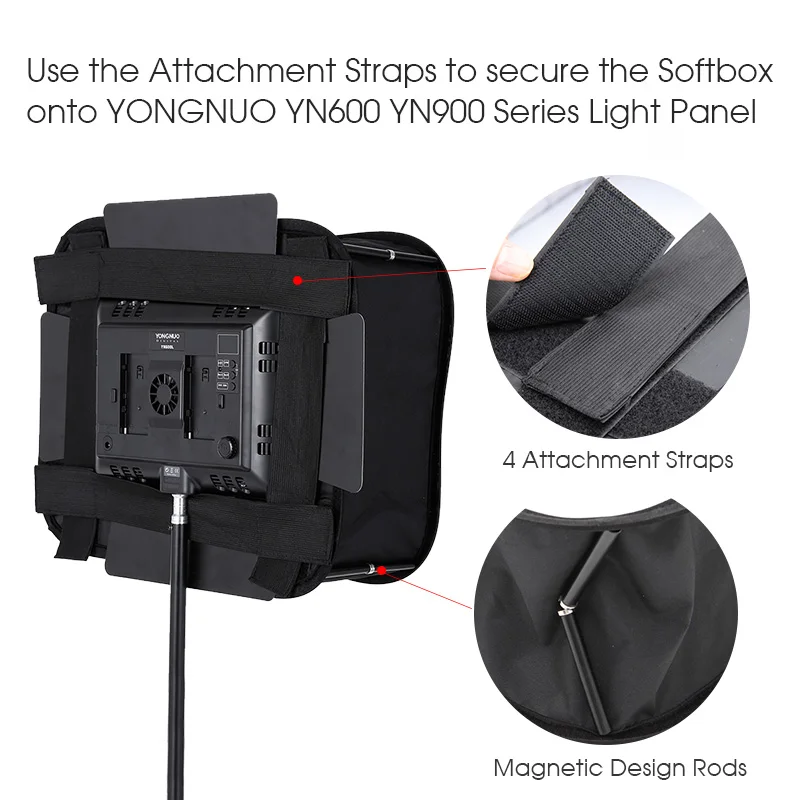 LED Softbox Universal Fill Light for Photo Cameras Folding Portable Softbox for YONGNUO YN600L YN900 YN300 YN300YN160