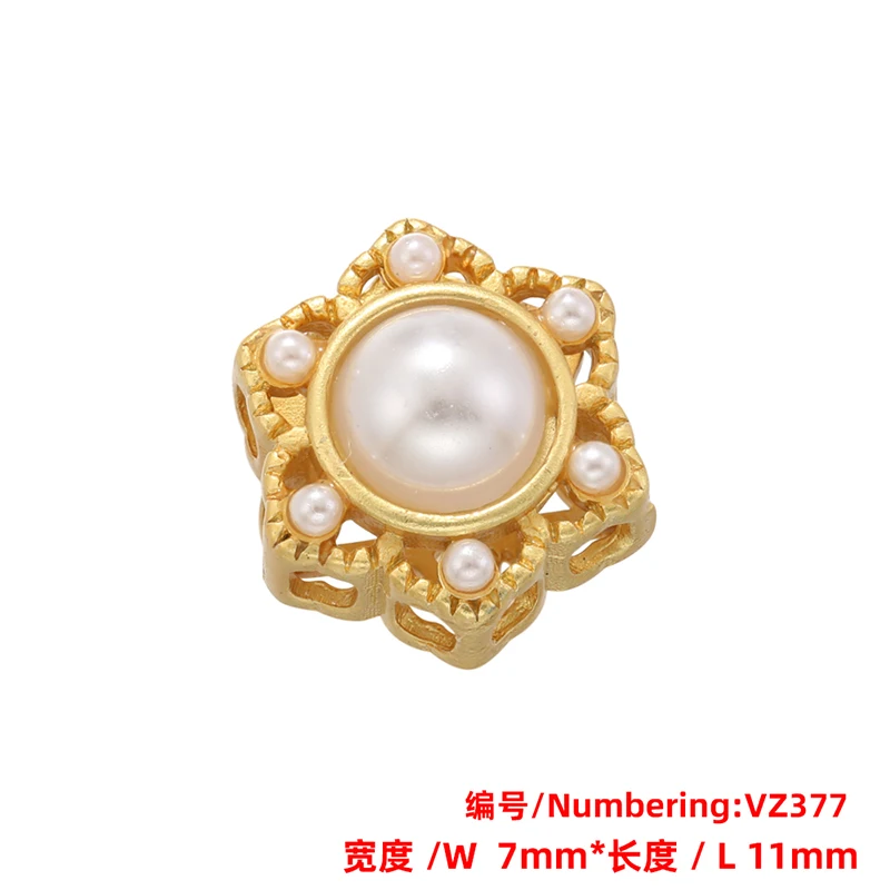 ZHUKOU 8/10mm Round beads for jewelry making Flower Pearl spacer beads diy Beads to make bracelets Jewelry accessories VZ377