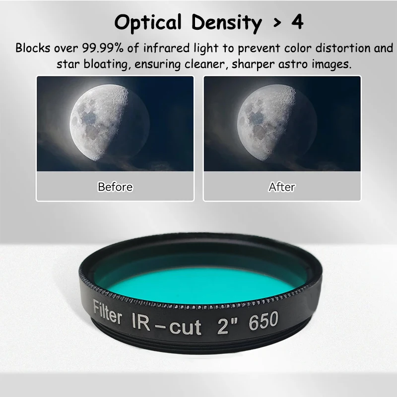 2" Infrared Cut-off Filter IR-CUT650 Astronomical Telescope Accessories Eyepiece Filter For Telescope Astrophotography