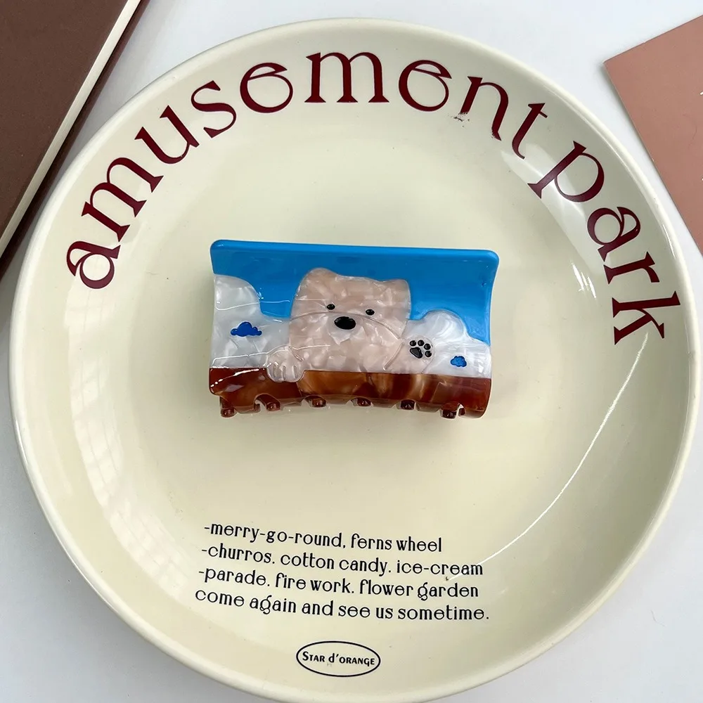 

Childishness Golden Retriever Puppy Hair Claw Korean Style Sweet West Highland White Terrier Dog Hairpin Flower Cute