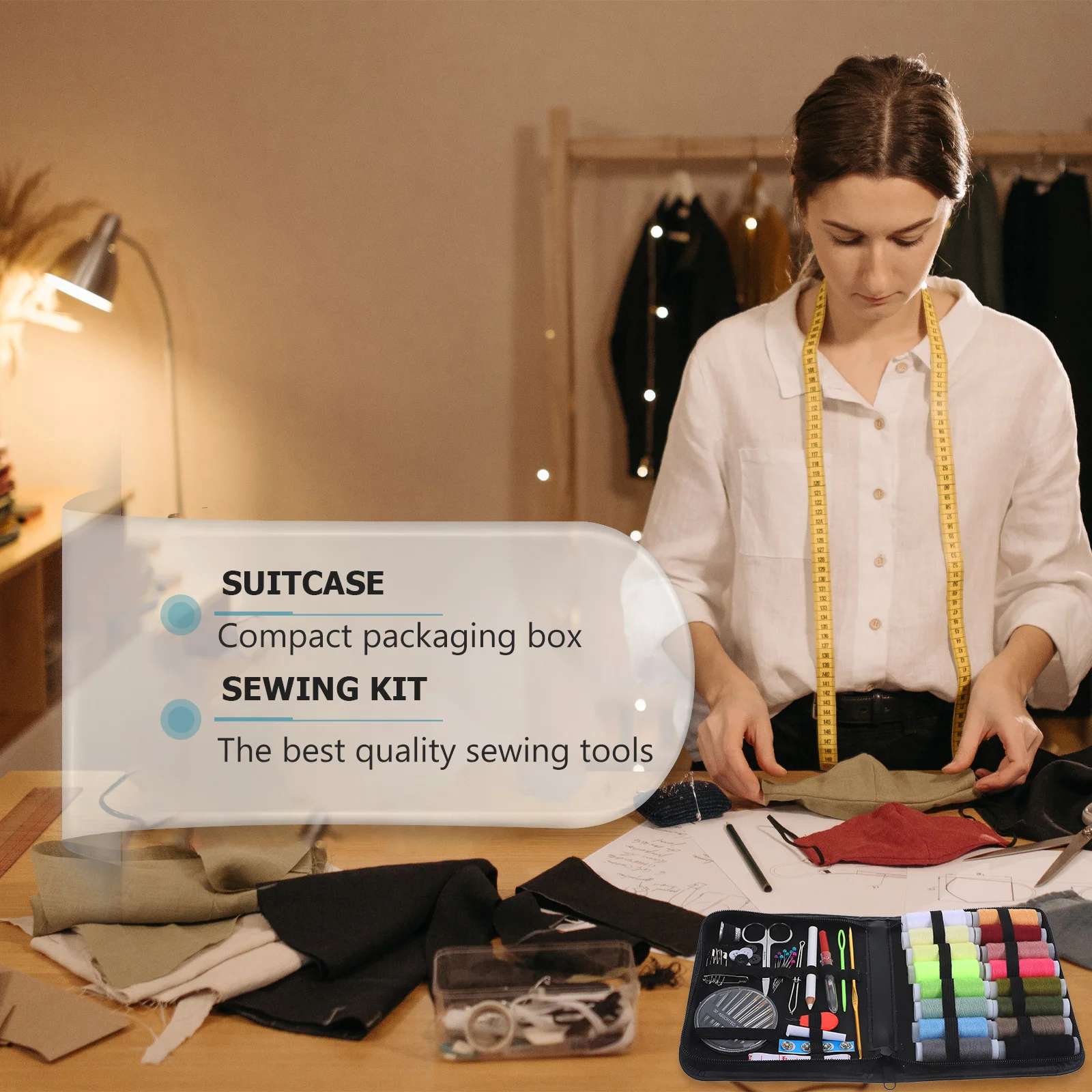 

79pcs Sewing Kit Set Portable Metal Plastic Organized Storage Case For Home Travel Emergency Repair Beginners Gift Sewing