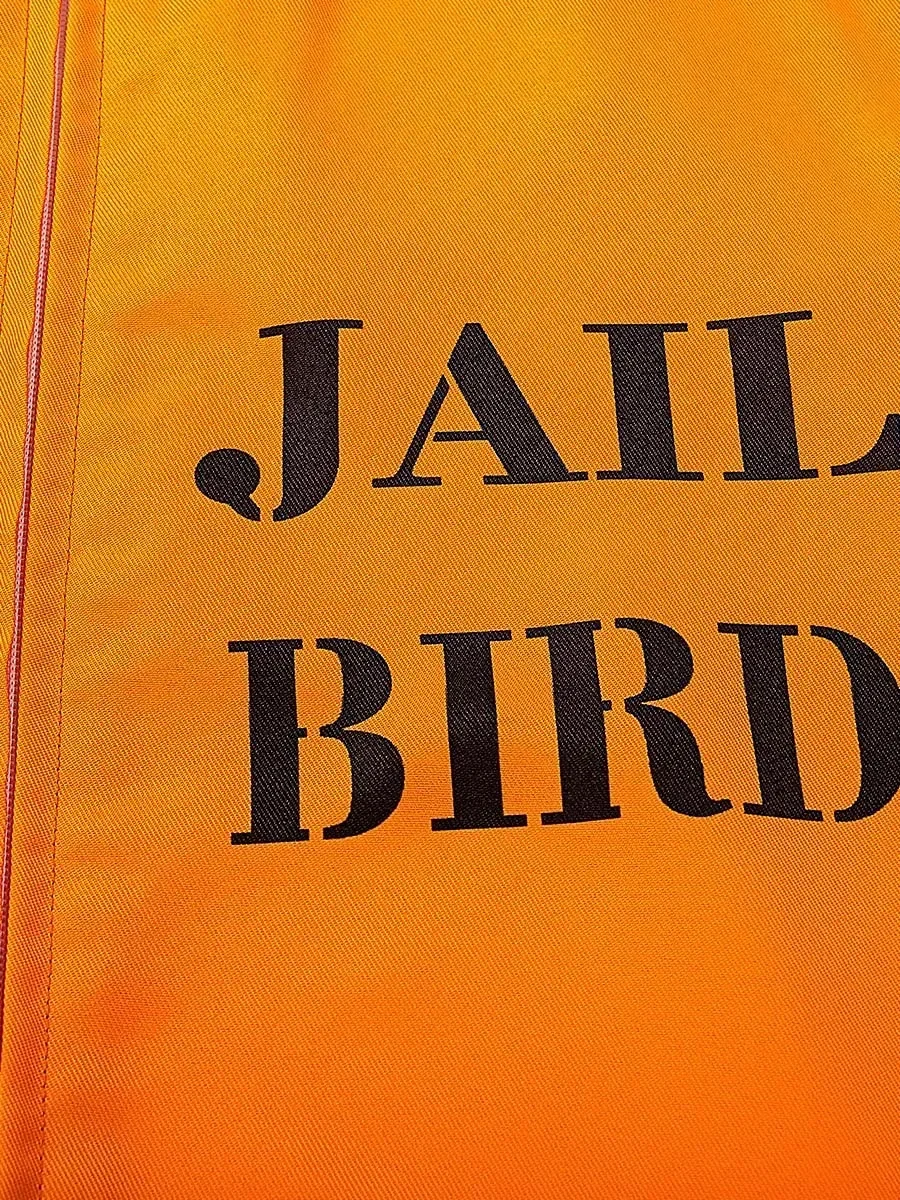 زي تنكري سجين أمريكي للرجال والنساء ، بذلة ، قمم وسراويل ، زي هالوين ، برتقالي ، سجن ، بالغ