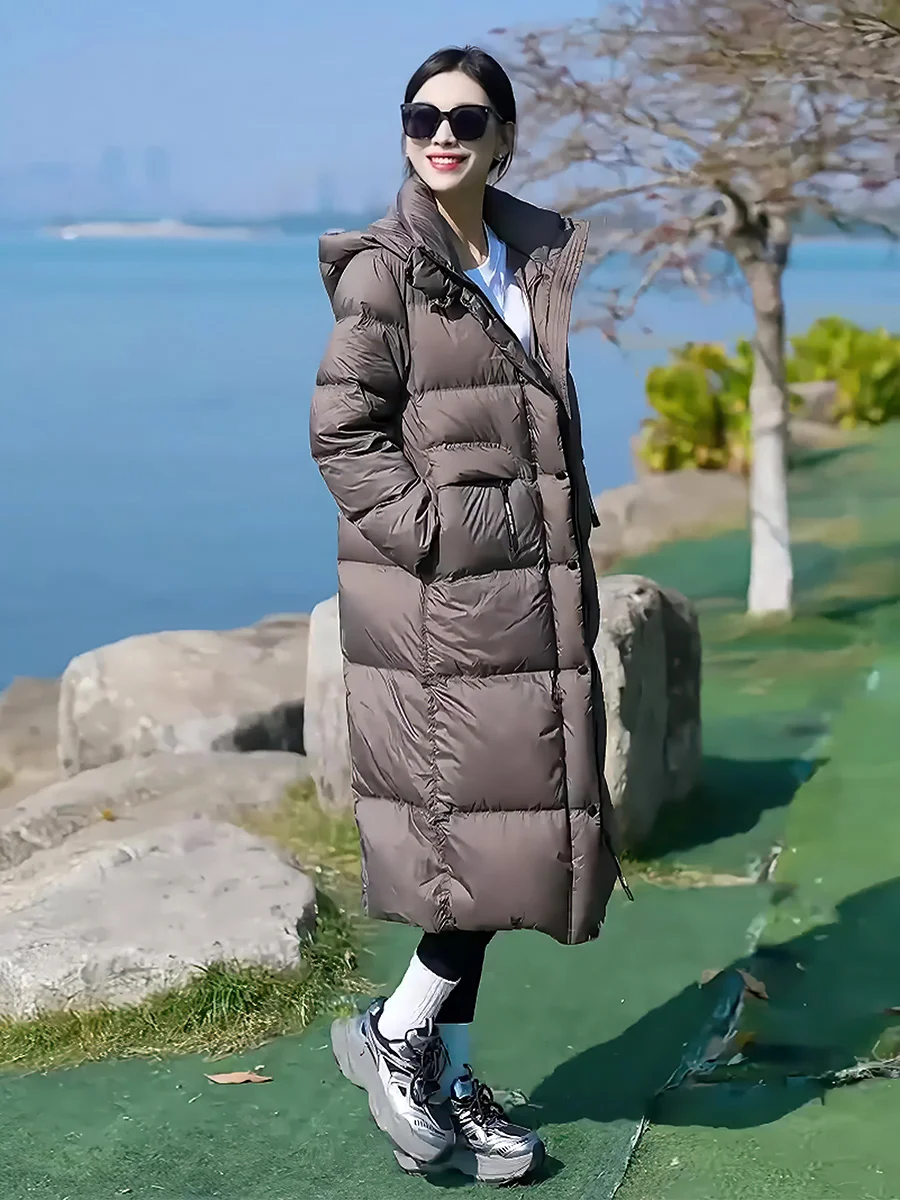 Faionable Casual High-End Bianco Du down Puffer Jaet Colletto lungo con cappuccio da donna Capispalla invernale di lusso Sle