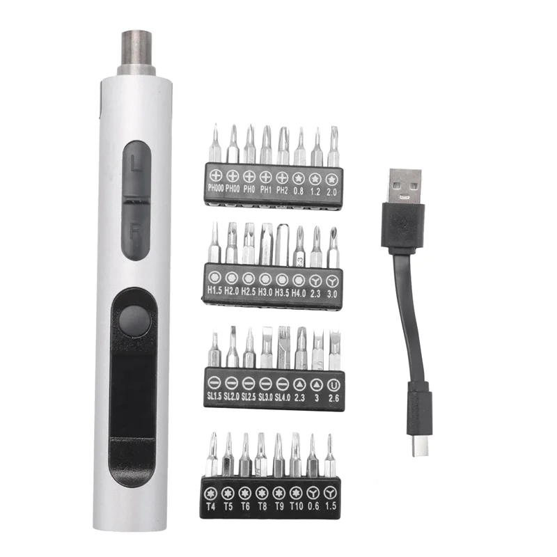 

Hot Sale-Precision Torque Electric Screwdriver Set Magnetic Bit Tool For Phone Watch Laptop Mini Repair Screwdriver