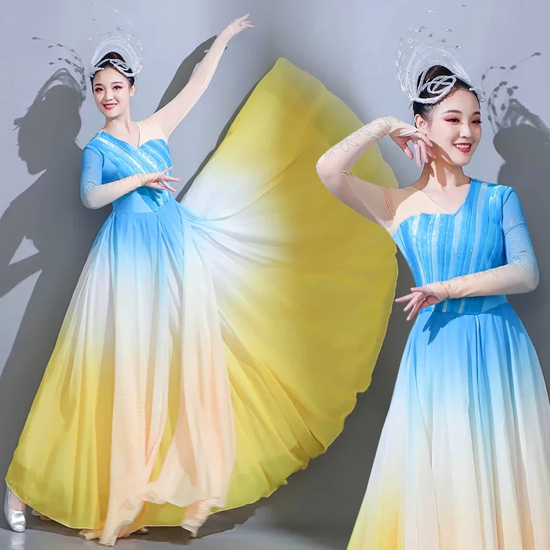 Opening dance, grand dress, performance attire, women's grandeur, modern stage song, accompaniment dance, dress, dance costumes