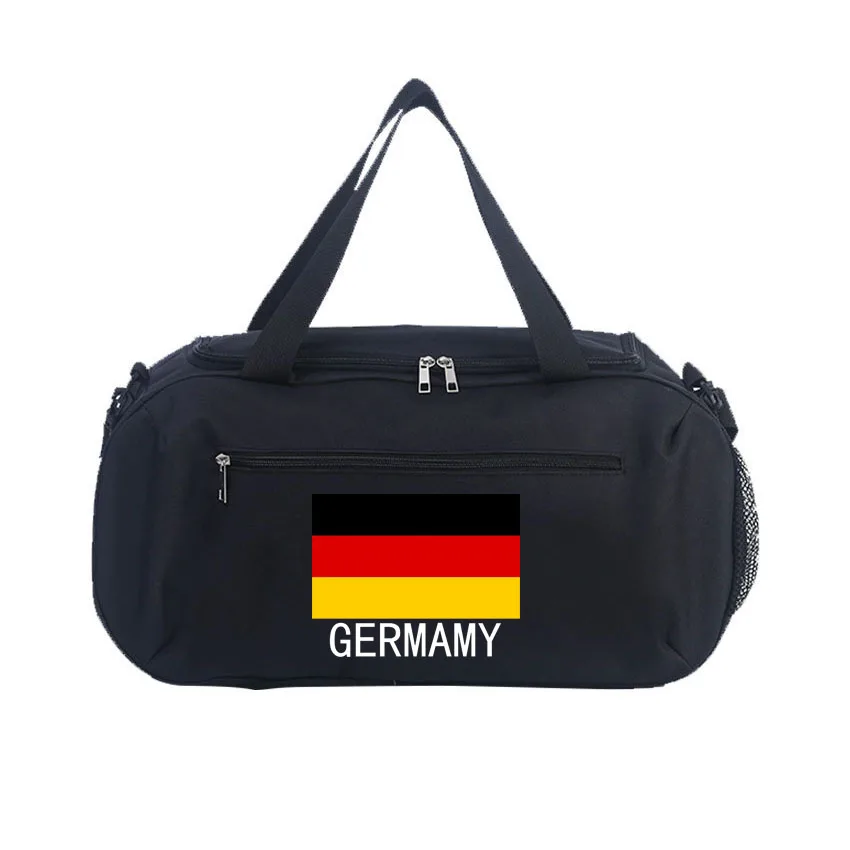 

Travel Bag Male Female Large-Capacity Hand Luggage Dry-Wet Separation Sports Fitness Bag Germany Flag Printed Bags