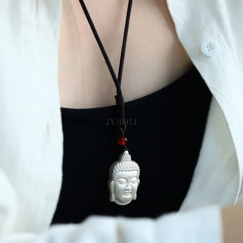 999 pés de prata retro estilo étnico pingente de segurança feminino estilo nacional nicho temperamento colar clavícula corrente