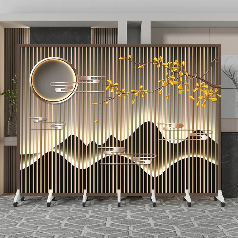Office screen partition landscape folding mobile living room hotel shelter simple Chinese hotel private room baffle