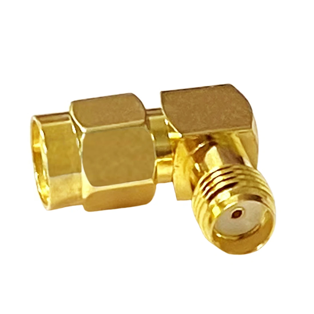 Adaptador coaxial banhado a ouro rf, interruptor plugue macho RP-SMA, conversor rf, ângulo direito, atacado, novo, 1pc