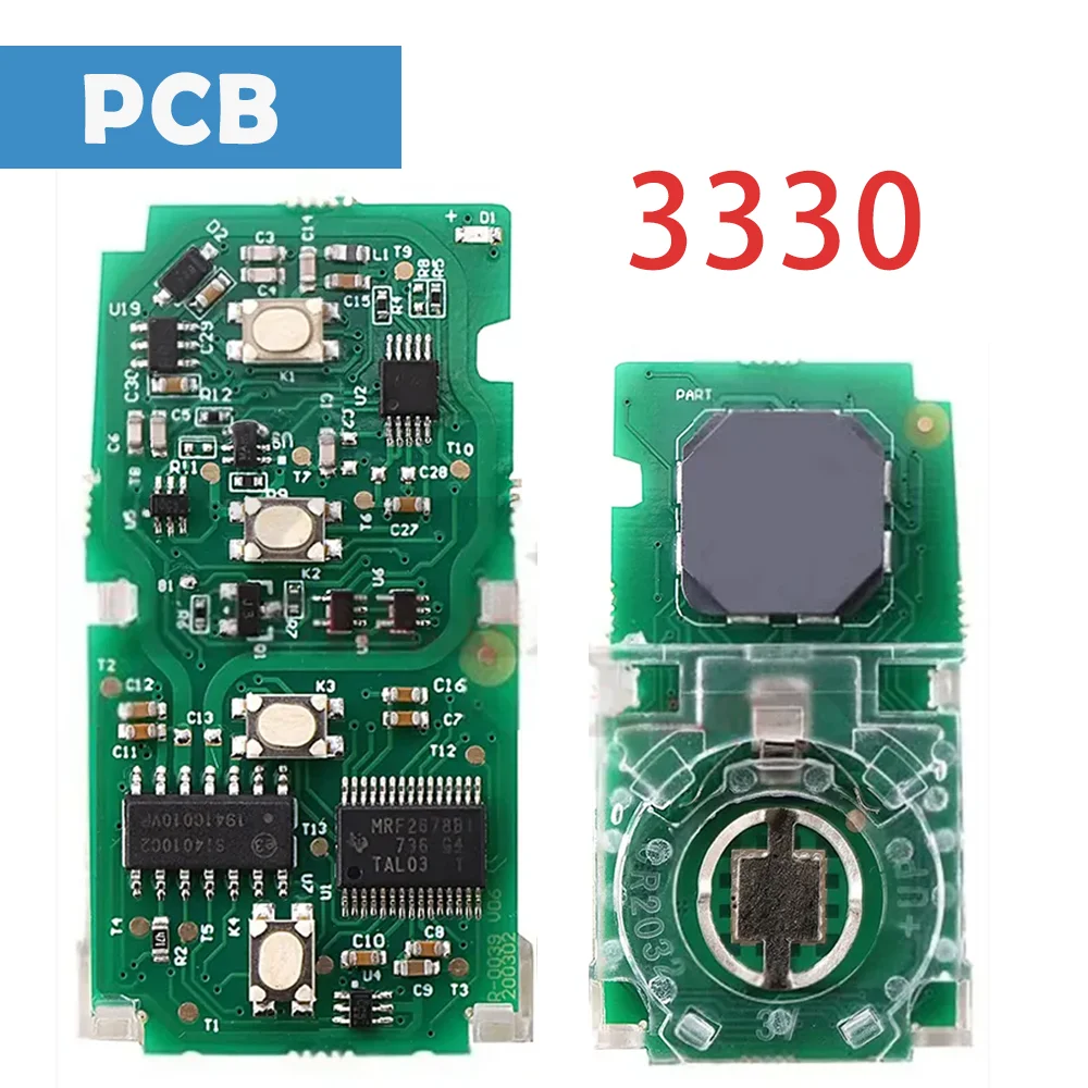 2 Pcs/lot Board#: 3330 PCB FSK 315MHz Universal Remote Circuit Board 4 Buttons A8 Chip For Toyota Prado