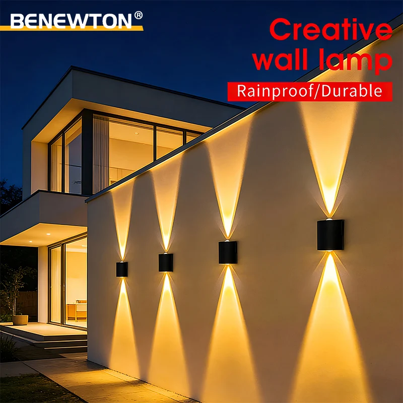 LED Wall Light IP65 Waterproof 2W/4W Up Down Lighting AC100-240V Indoor Outdoor Lamp for Living Room Stair Hallway Garden Decor
