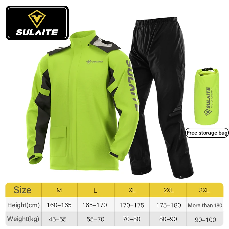 Sulaite Motorfiets Regenjas Mannen Split Capa De Chuva Motoqueiro Waterdichte Motor Regen Jas Chubasquero Moto Kleding