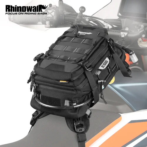 Rhinowalk-bolsa de depósito para motocicleta, conjunto de Motor con vejiga de agua de 1,5 l, mochila multicompartimento de 9L, cubierta de lluvia oculta, sistema MOLLE