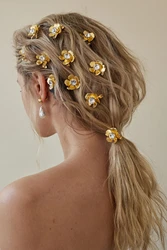 4pcs/set Alloy Simulated Flower Hair Clips Sweet Girls Braid Barrettes Hairpin Hairclip Hair Accessories