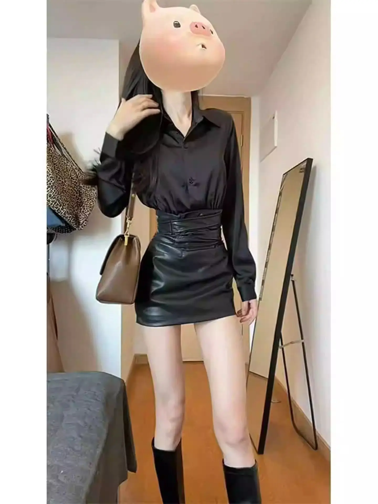 Ele Bla irt e ort Set gonna da donna Faion a vita alta traspirante lungo Sve High Quali autunno inverno outfit