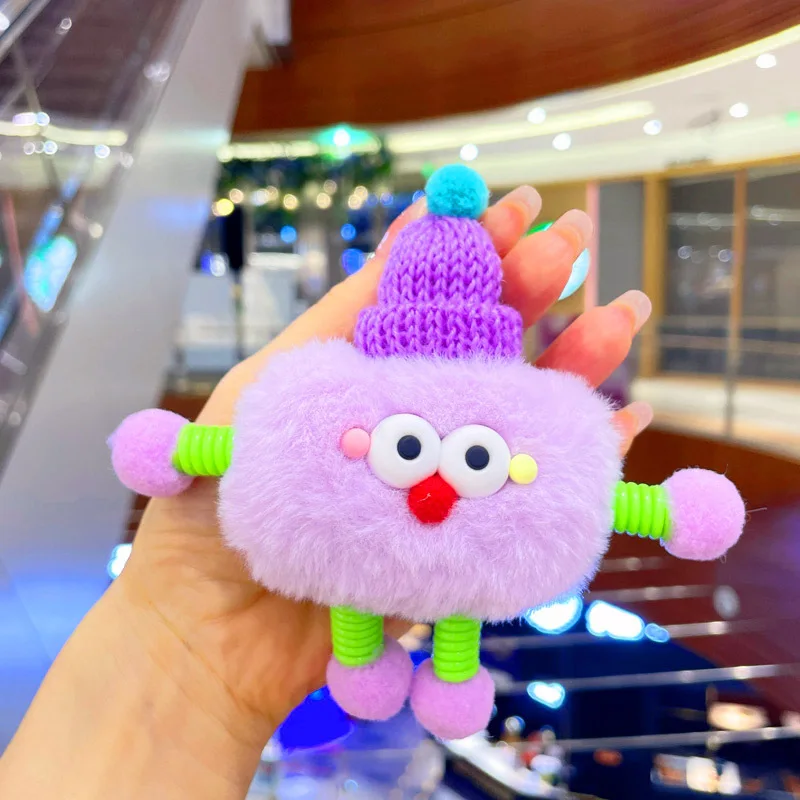 10cm Cartoon Cute Spring Square Plush Keychain Pendant Doll Stuffed Animals Charme Casais Mochila Pendurado Presentes do miúdo Brinquedos