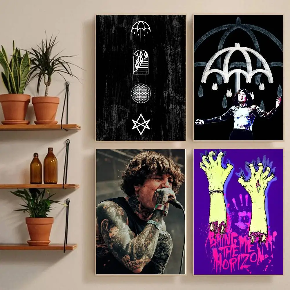 1pc Rock Band B-Bring Me The H-Horizon Poster Sticker Print Waterproof Wall Art For Living Room Bedroom Home Decor