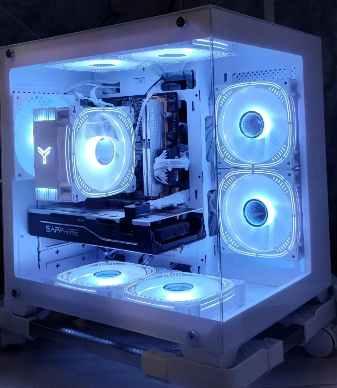 NEW Skytech Prism II Gaming PC Desktop forI3 12100F H610  3.8GHz, RX5500XT 24GB, 32GB 3200mhz RGB Memory, 1TB 2SSD