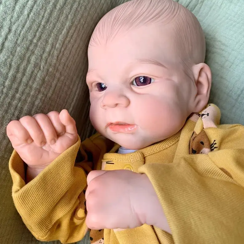 

Elijah 18 Inch Reborn Dolls Luo 02 Handmade Painted Hair Wtih 3D Painted Skin Lifelike Newborn Baby Handmade Doll