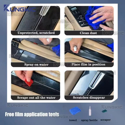 Imagen 2 del producto Para Suzuki FRONX 2023-2025 consola central de puerta de coche tablero multimedia navegación TPU película protectora antiarañazos película Interior de coche