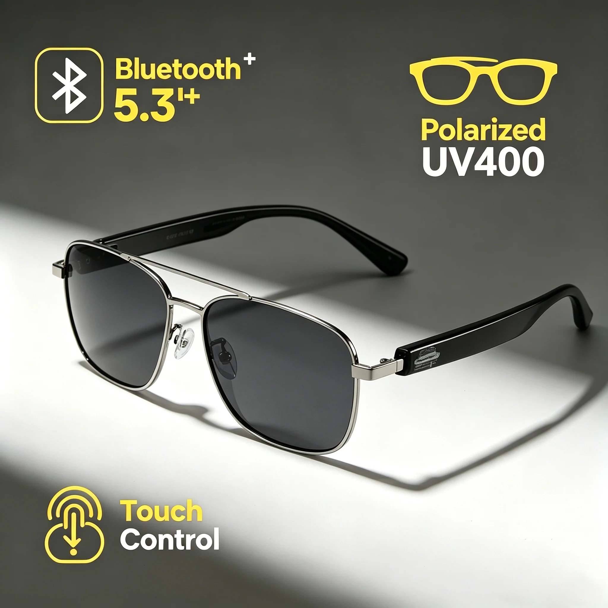 Smart Audio Glasses Bluetooth Polarized - スマート Bluetooth サングラス 偏光 UV400 タッチコントロール