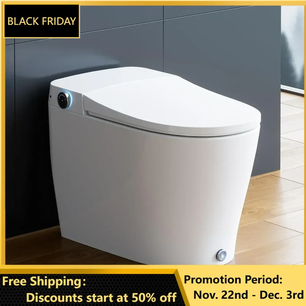 

Smart Toilet, Pump for Low Water Pressure and Auto Open/close Lid, Instant Warm Water Bidet, Heated Seat, Toilet Smart