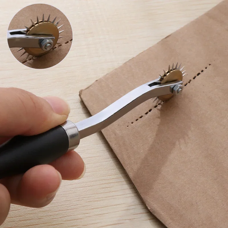 Professional Leather Overstitch Wheel Gear Roulette Stainless Steel Spacer Sewing Leather Craft Tool Gear Cutting Ruler Tool