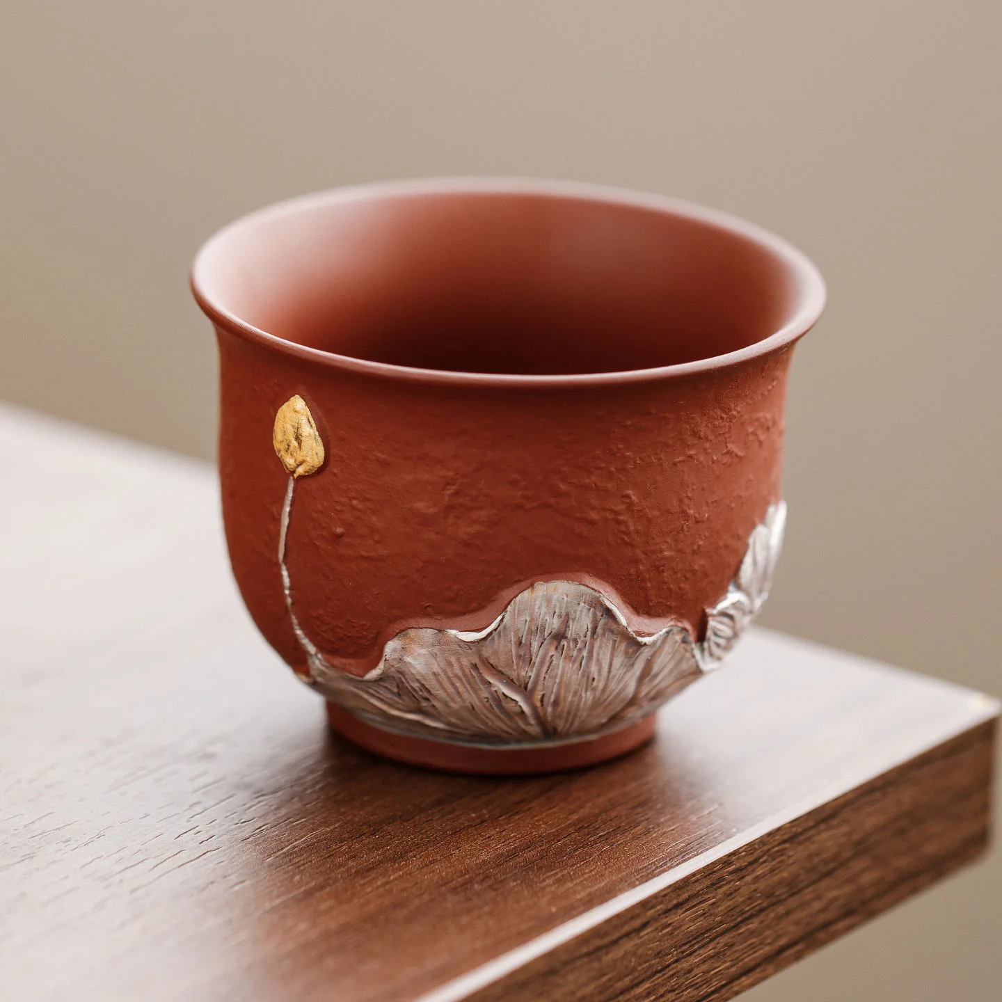 

Zisha Silver-Inlaid Teacup Ceramic Tea Tasting Cup Master's Cup Office Tea Set