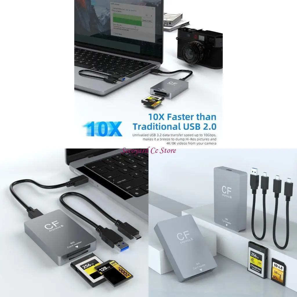 

N3UC надежный CFEXPRESS TIPE B Карта B Учреждения карты быстрого передачи данных USB3.2 10 Гбит / с суперскоростных данных
