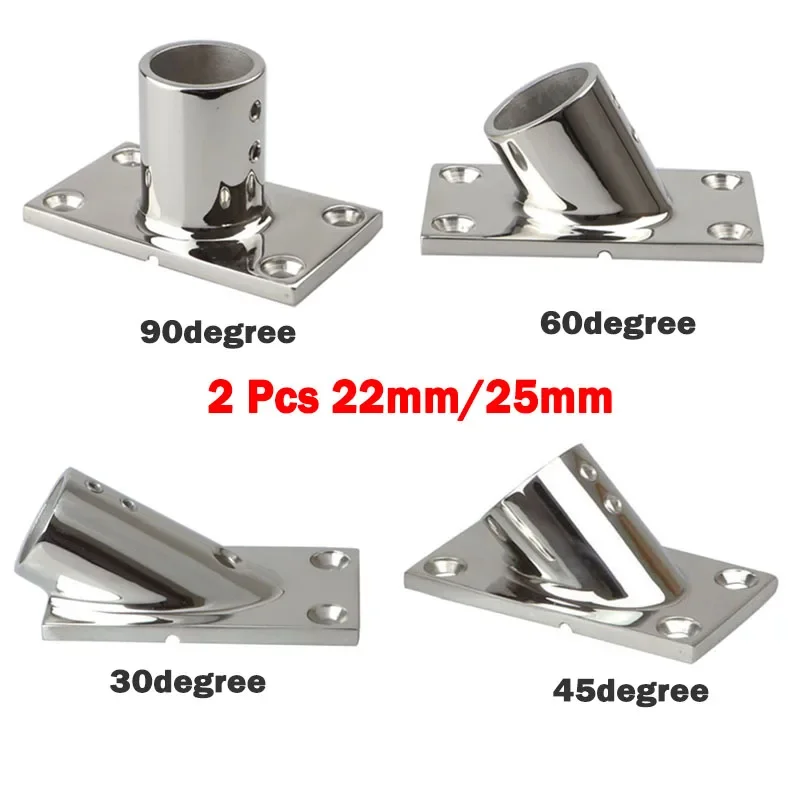 Boot Hand Rail Fitting 25mm RVS - 90° Verzonken Dek Buis Houder Leuning Basis
