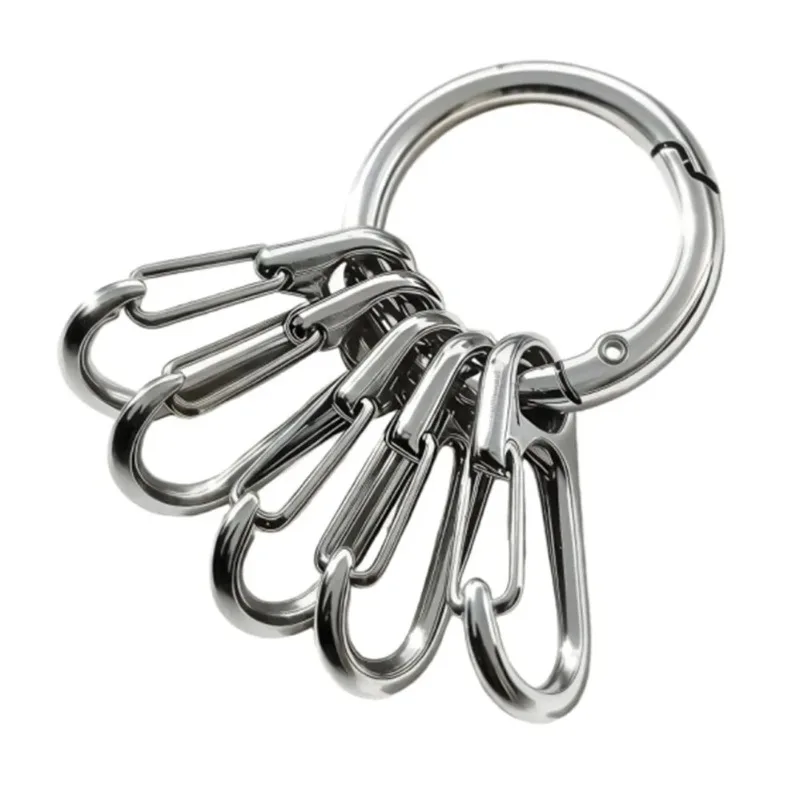 Metal O Ring Spring Clasps with 5pcs Hook Buckles for DIY Openable Round Carabiner Keychain Clips Hook Buckles accessories